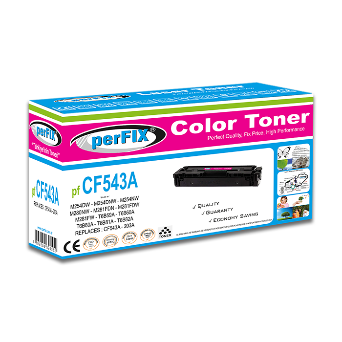 PFX PF CF543A KIRMIZI 203A TONER 1,3K